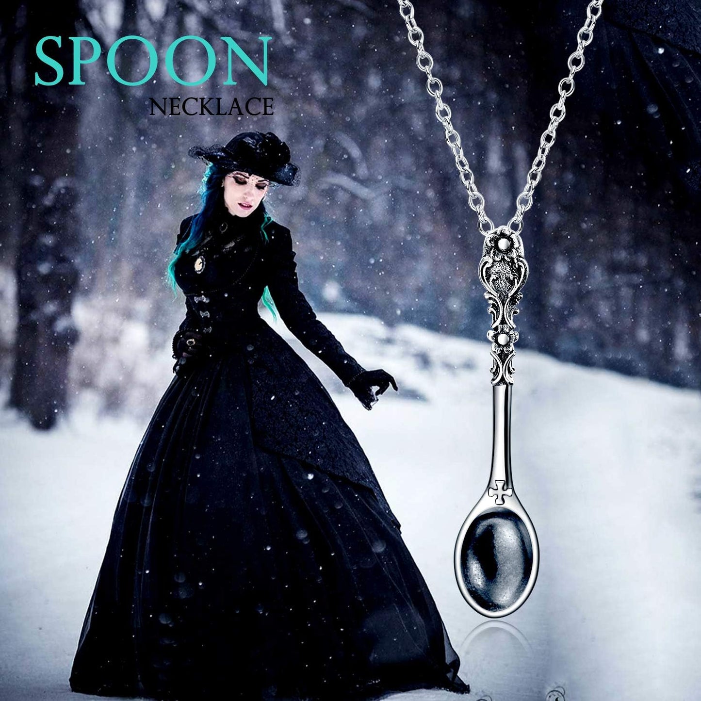 Spoon Necklace 925 Sterling Silver Spoon Pendant Necklace for Women Men Jewelry Gifts