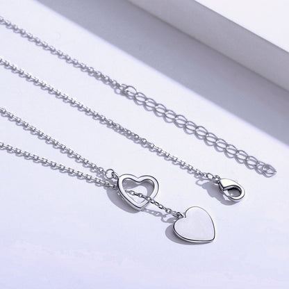 Sterling Silver Bolo Hearts Necklace