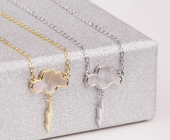 Sterling Silver Cloud & Lightning Necklace