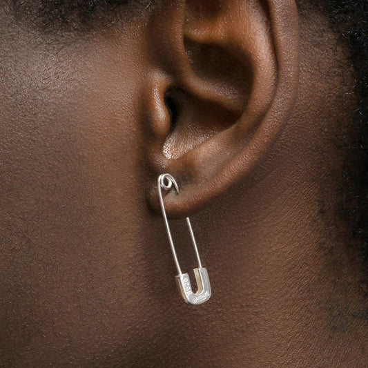 Sterling Silver Safety Pin Earrings