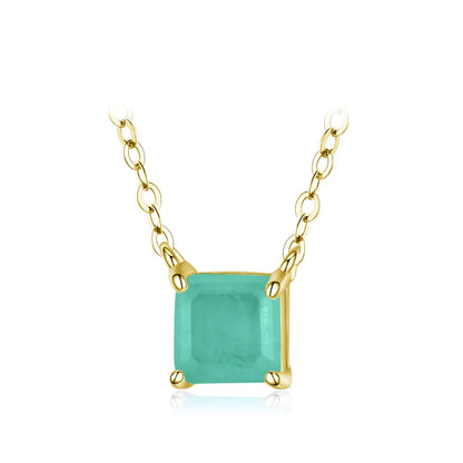 Real 925 Sterling Silver Classic Charm Tourmaline Chain Necklace for Women Wedding Jewelry with Box Pendant Neckalces