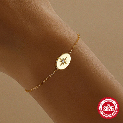 Sterling Silver Dainty North Star Bracelet