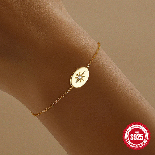 Sterling Silver Dainty North Star Bracelet