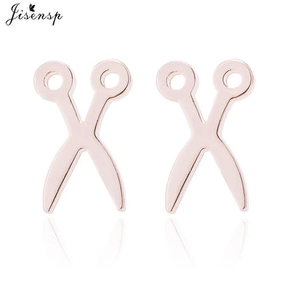 Simple Scissor Earrings Fashion Black Color Stainless Steel Stud Earings for Women Party Fancy Jewelry Boucle D'Oreille