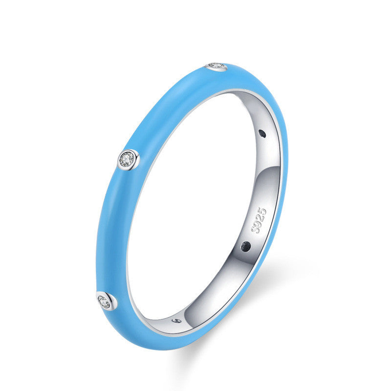 Colorful Sterling Silver Enamel Ring