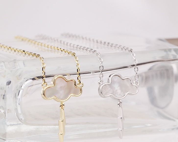Sterling Silver Cloud & Lightning Necklace