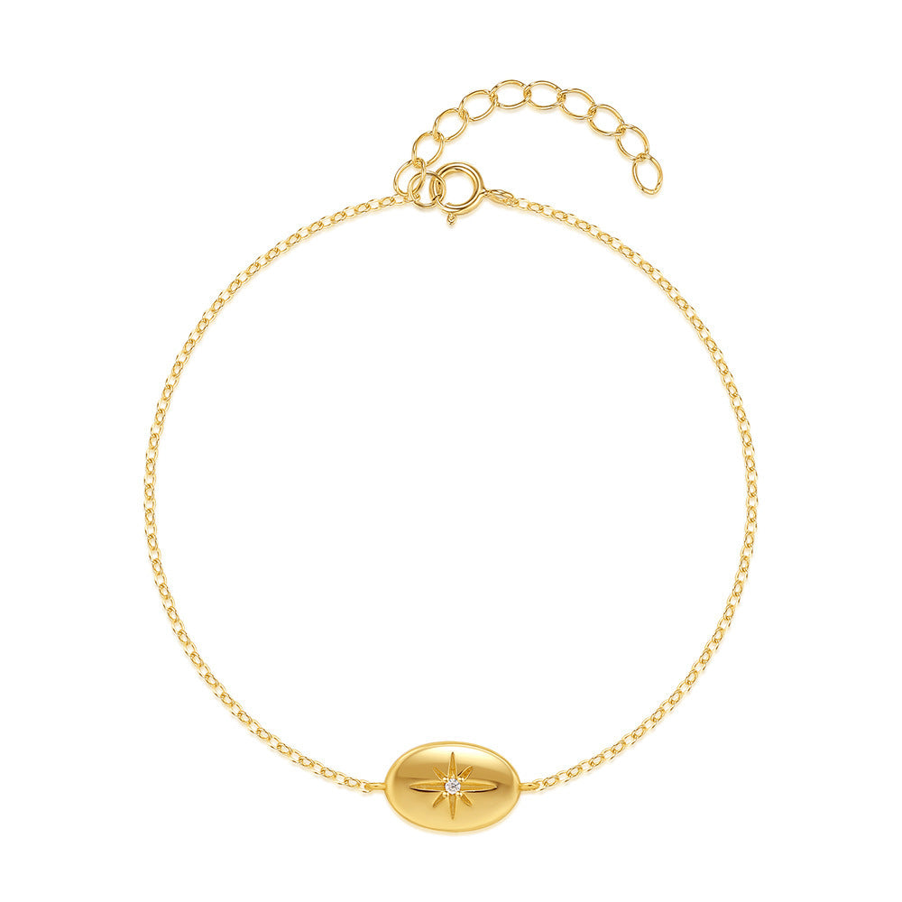Sterling Silver Dainty North Star Bracelet