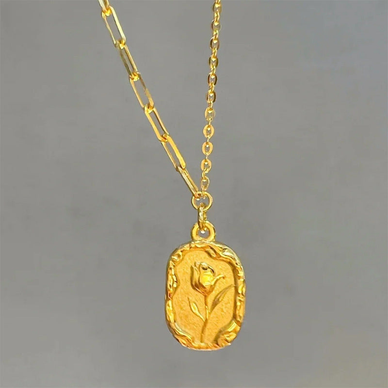 Sterling Silver Tulip Coin Necklace