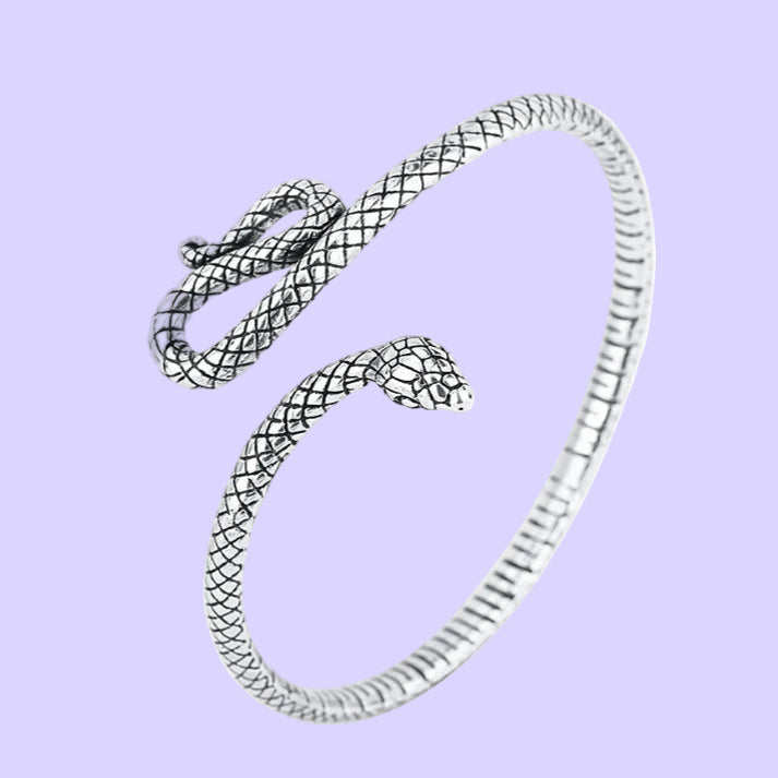 New Creative Retro Snake Shape Bracelets 925 Sterling Silver Jewelry Personality Temperament Animal Opening Bangles SL030