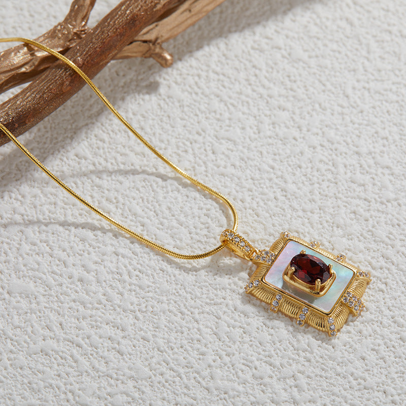 Sterling Silver Royal Garnet Necklace