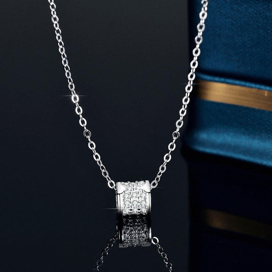 Sterling Silver Moissanite Bead Necklace
