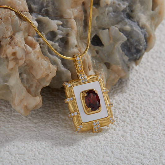 Sterling Silver Royal Garnet Necklace
