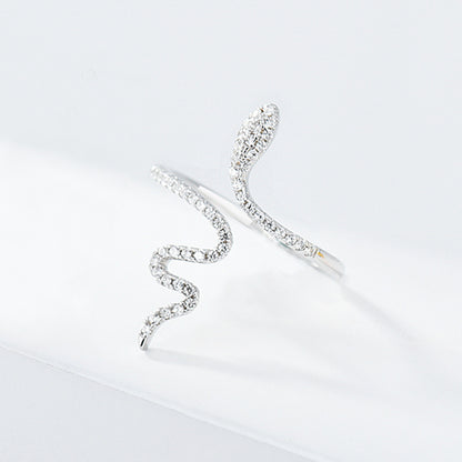 Sterling Silver Pave Slither Sparkle Ring