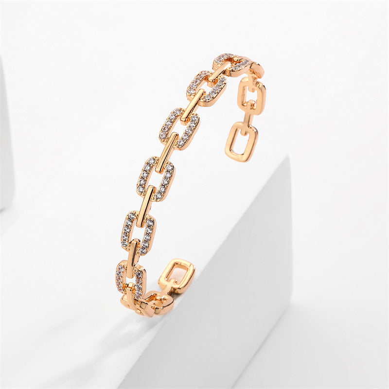 Sterling Silver Chain Diamond Ring
