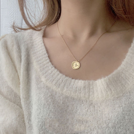 Sterling Silver Bird Coin Necklace