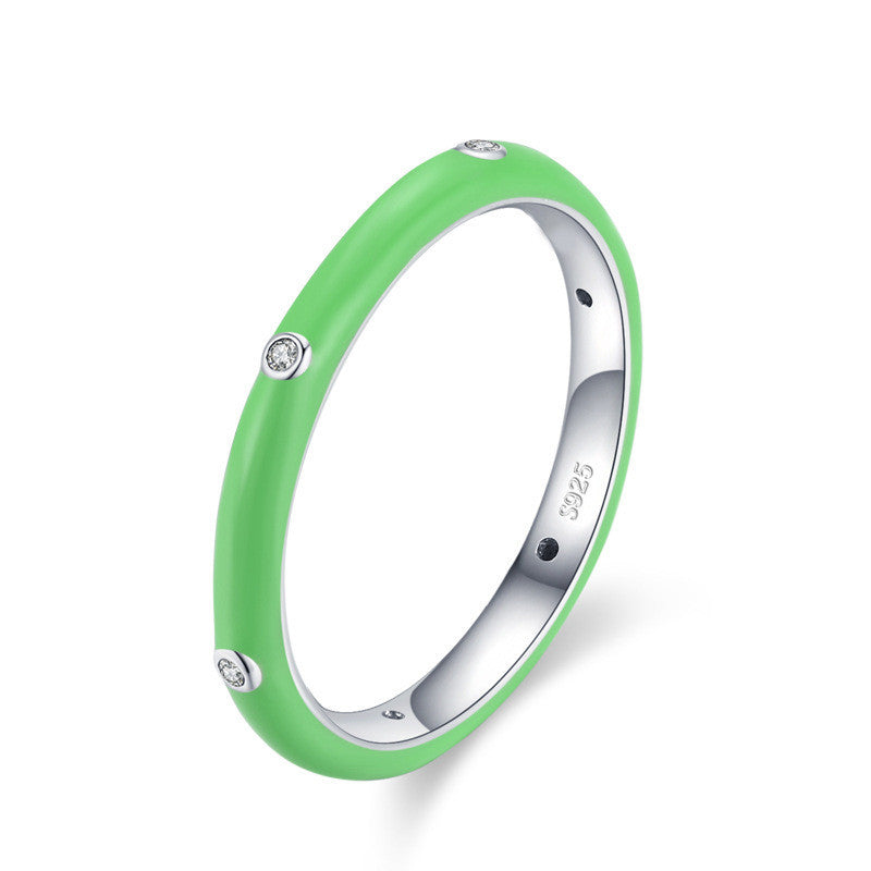Colorful Sterling Silver Enamel Ring