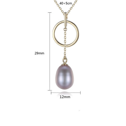 Sterling Silver Hoop & Pearl Necklace