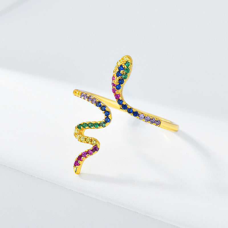 Sterling Silver Pave Slither Sparkle Ring