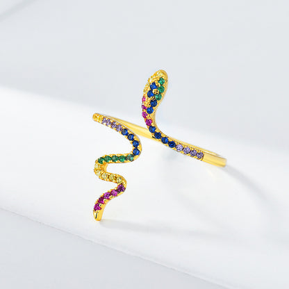 Sterling Silver Pave Slither Sparkle Ring