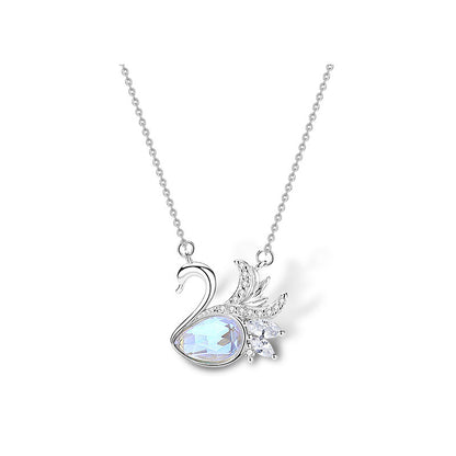 Sterling Silver Delicate Sparkle Swan Necklace