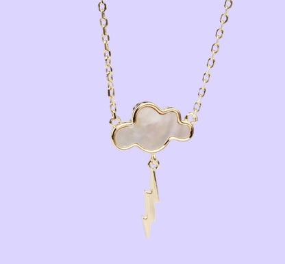 Sterling Silver Cloud & Lightning Necklace