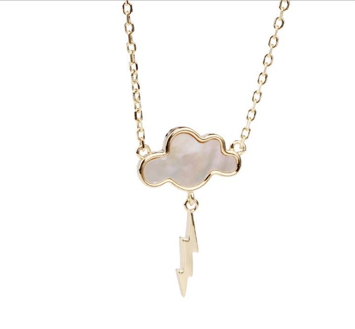Sterling Silver Cloud & Lightning Necklace