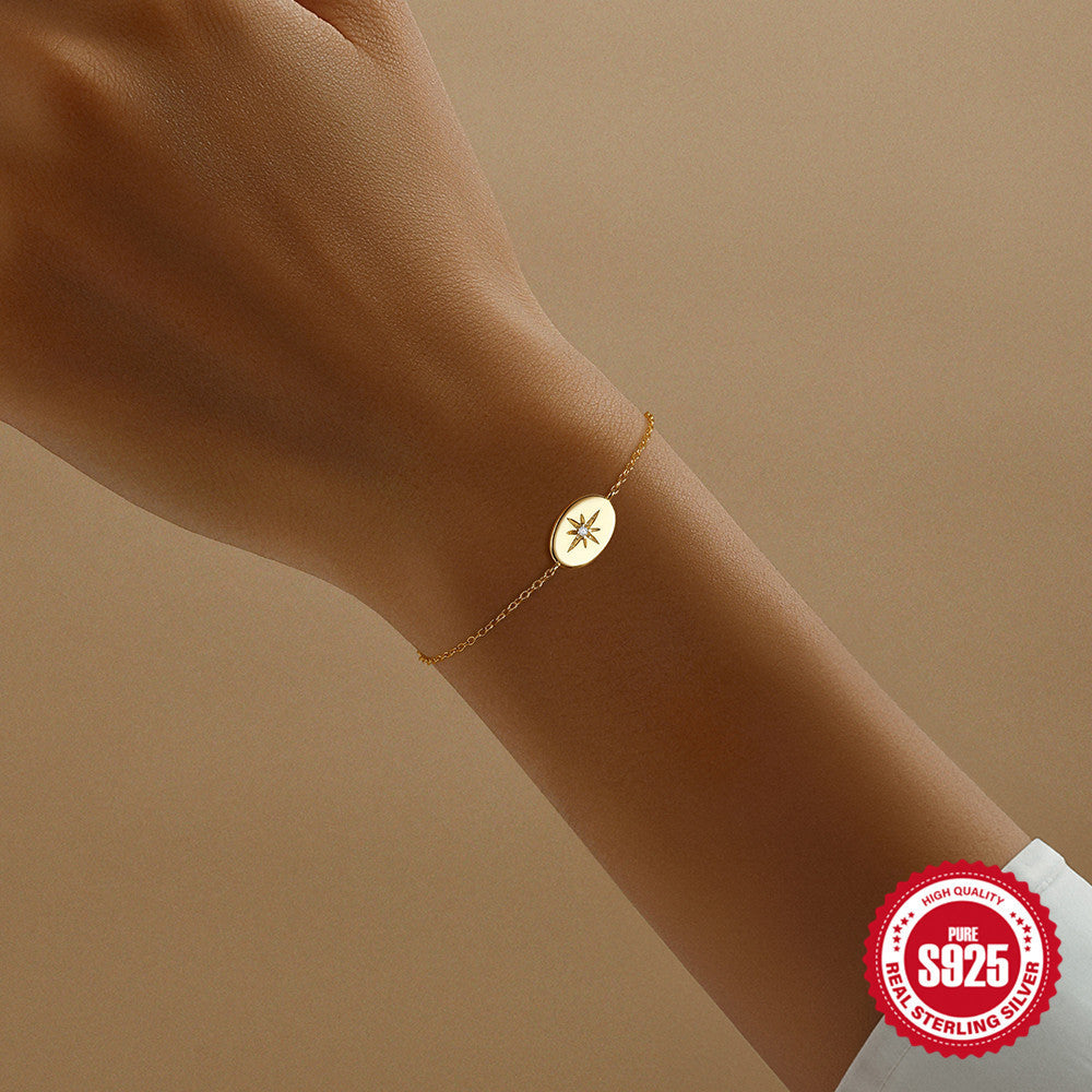 Sterling Silver Dainty North Star Bracelet