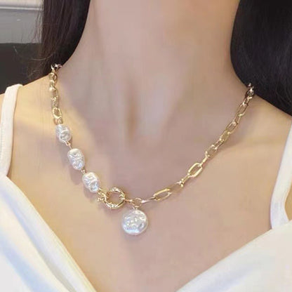 Asymmetrical Baroque Pearl Necklace