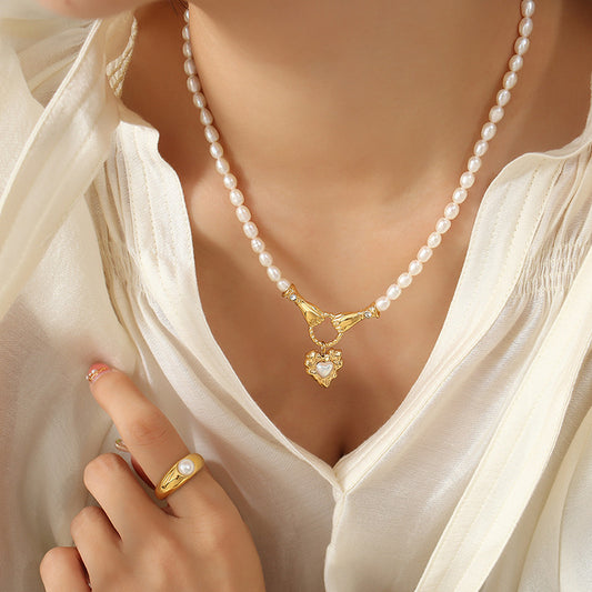 Sterling Silver Helping Hands Pearl Necklace