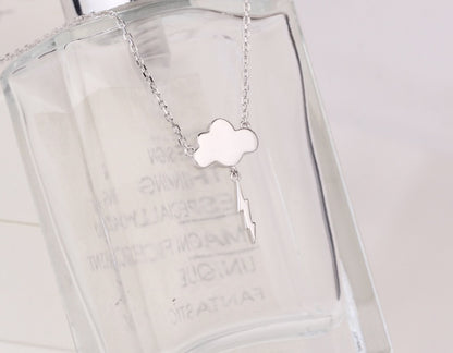 Sterling Silver Cloud & Lightning Necklace