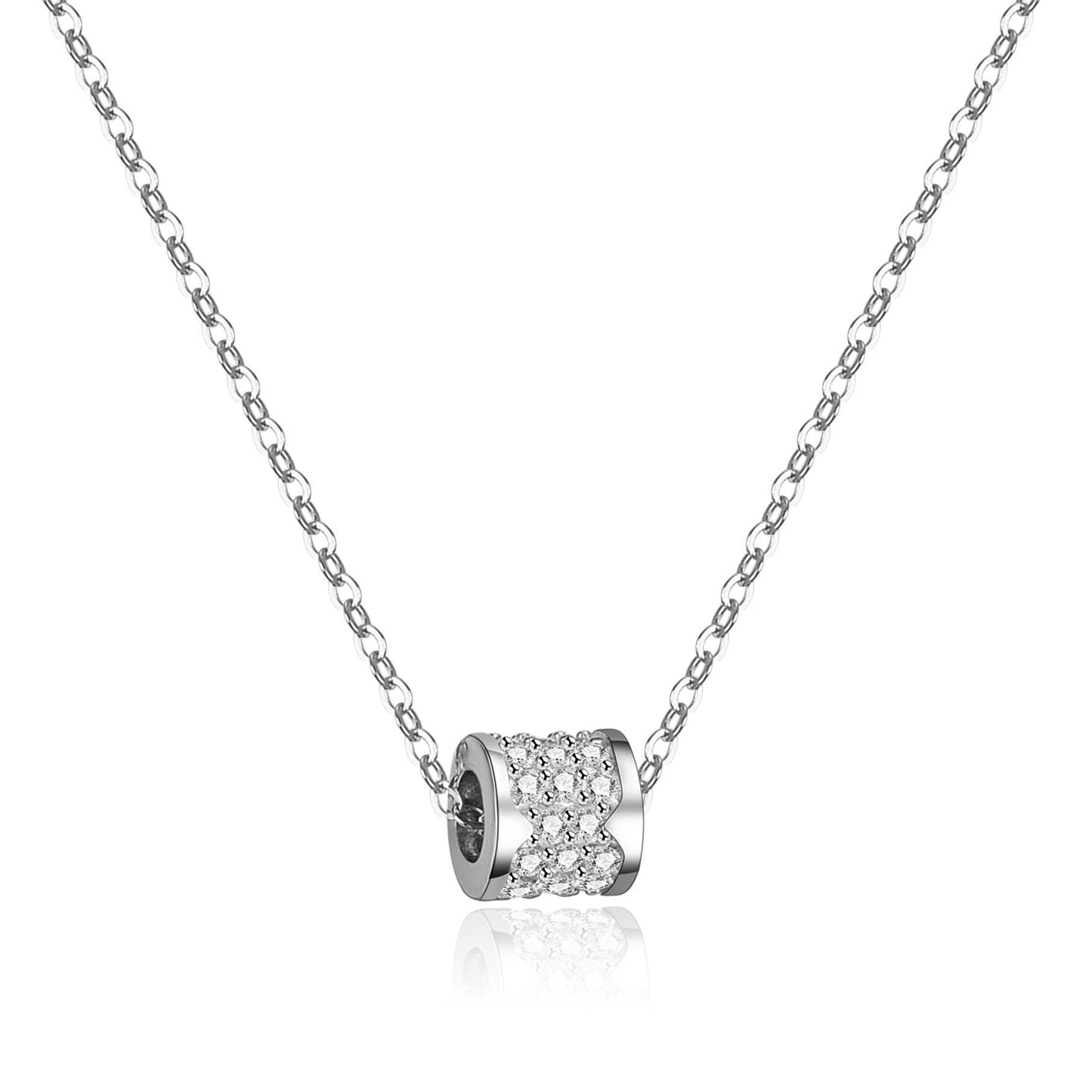 Sterling Silver Moissanite Bead Necklace