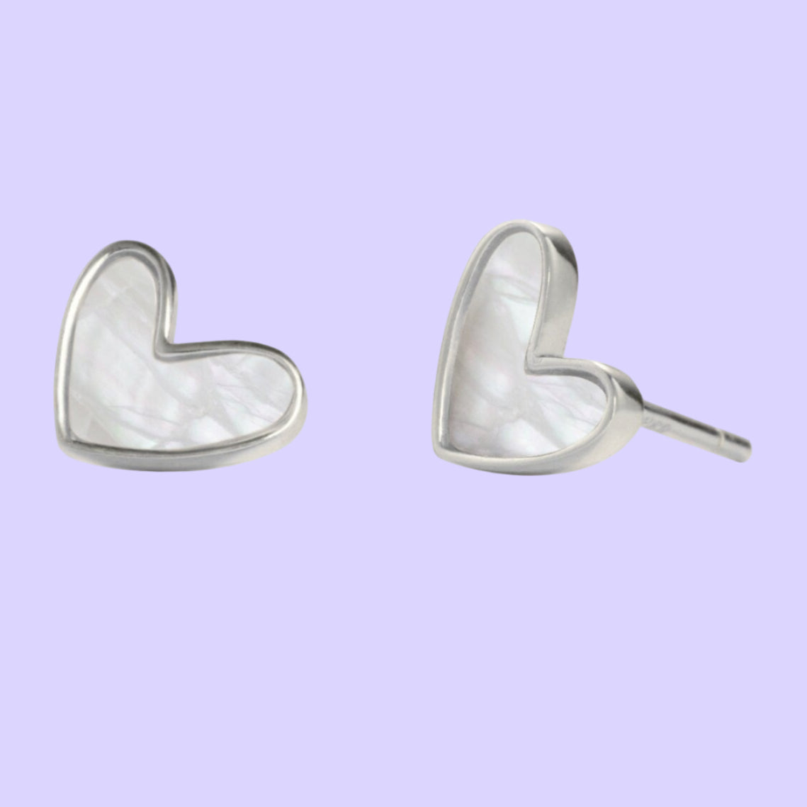 Mother of Pearl Tiny Heart Studs