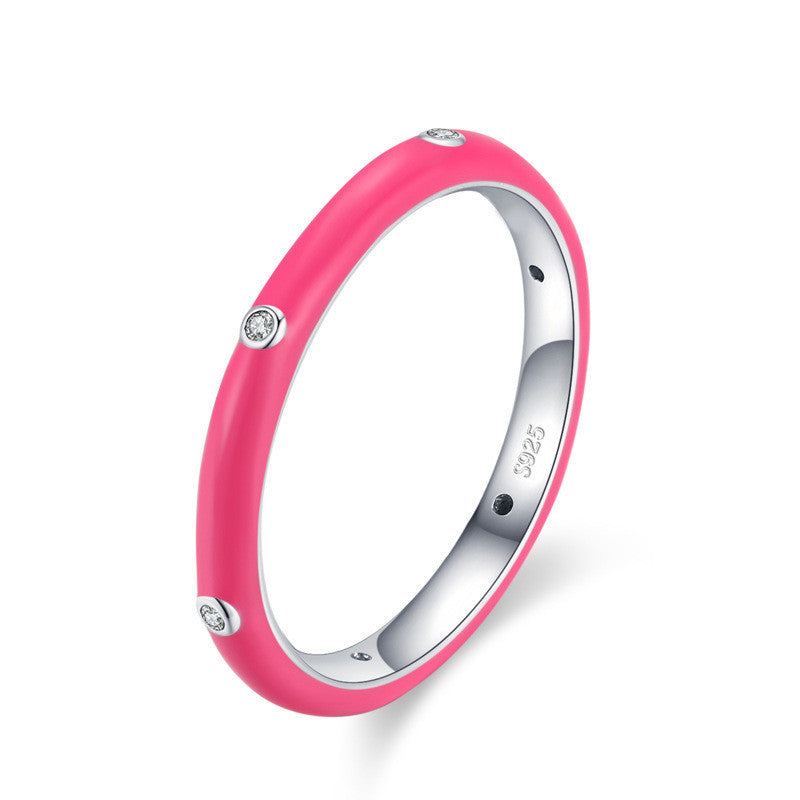 Colorful Sterling Silver Enamel Ring