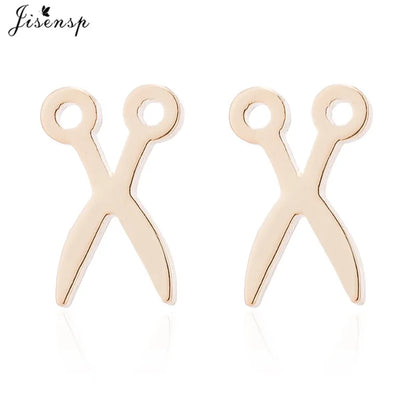 Simple Scissor Earrings Fashion Black Color Stainless Steel Stud Earings for Women Party Fancy Jewelry Boucle D'Oreille