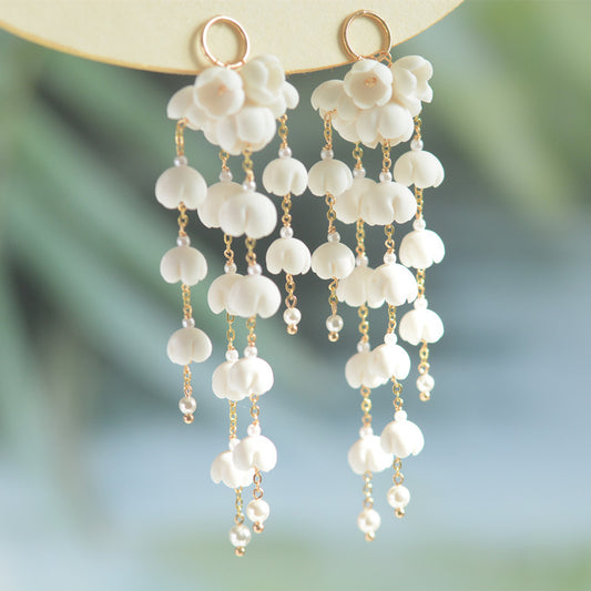 Sterling Silver Linglan Leaf Puff Earrings
