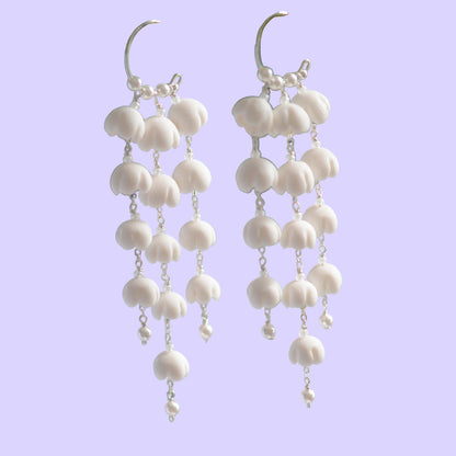 Sterling Silver Linglan Leaf Puff Earrings