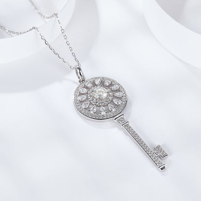 Sterling Silver Snow Flower Key Necklace