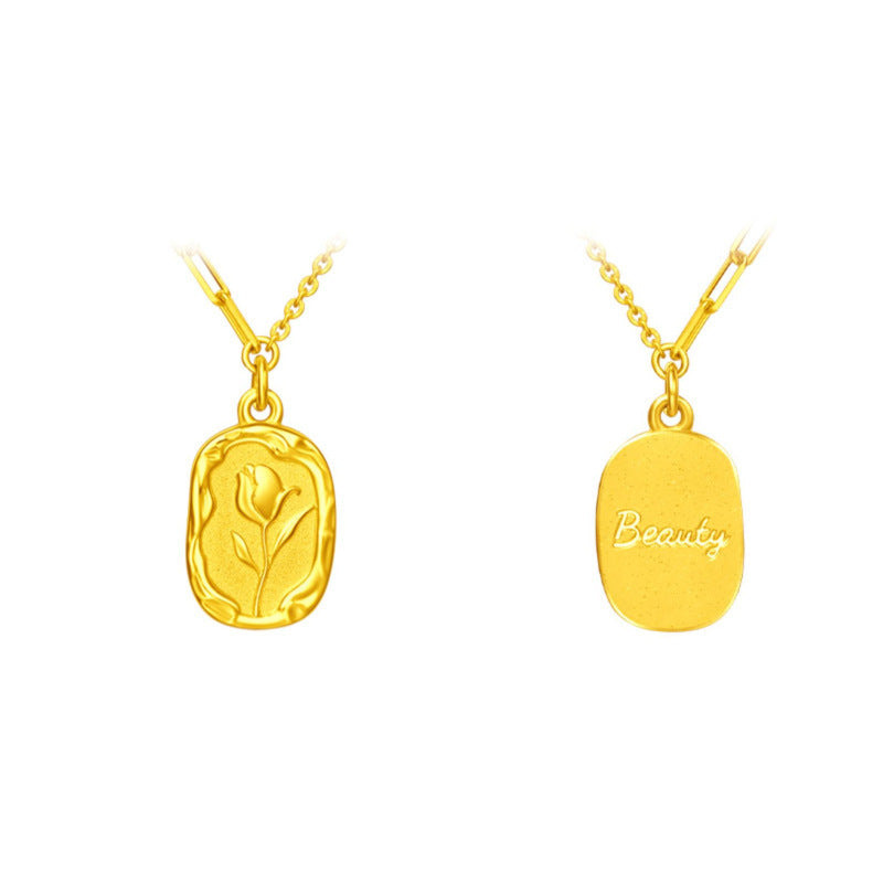 Sterling Silver Tulip Coin Necklace