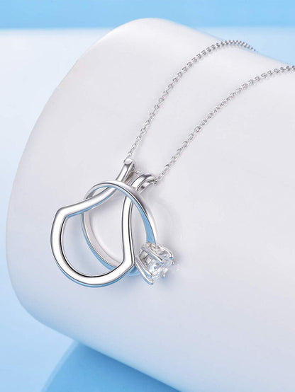 Sterling Silver Ring Holder Pendant Necklace