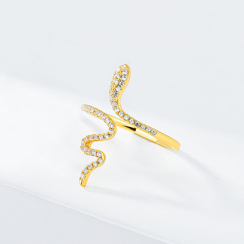 Sterling Silver Pave Slither Sparkle Ring