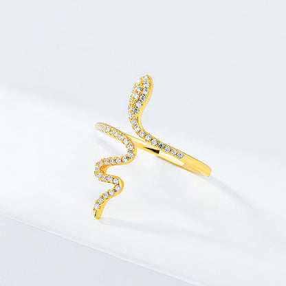 Sterling Silver Pave Slither Sparkle Ring