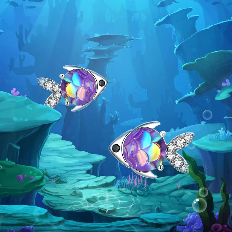 Sparkle Scale Little Fish Studs