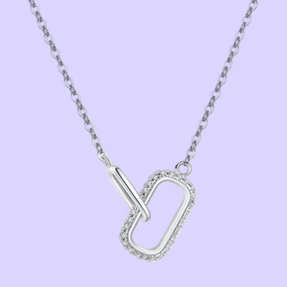 Romantic Lock Design Sparkling Clear CZ Necklace 925 Sterling Silver Chain Necklace for Women Fine Jewelry Wedding Gift