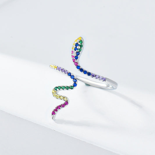 Sterling Silver Pave Slither Sparkle Ring