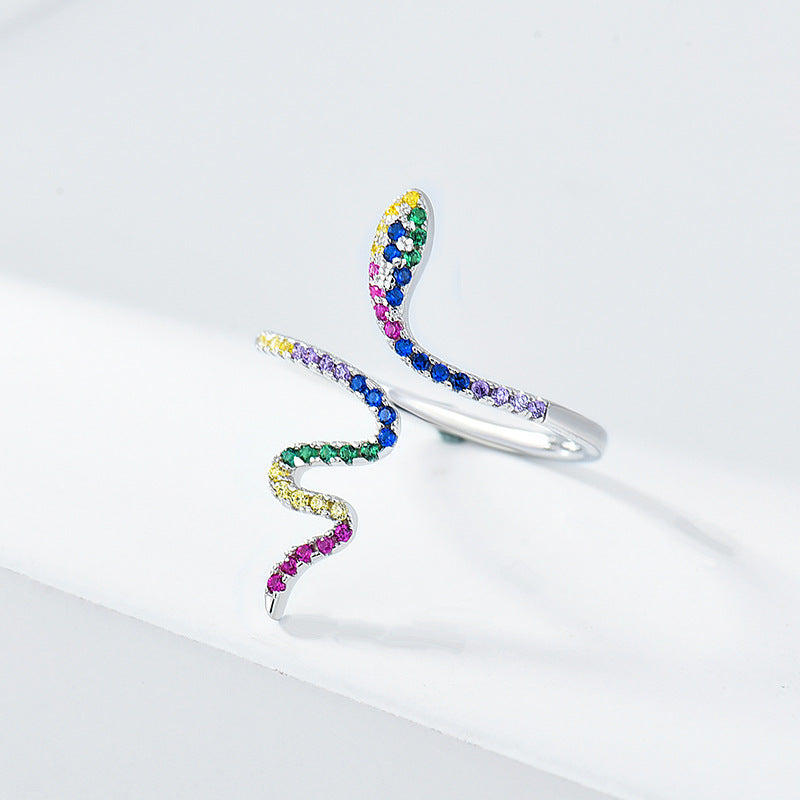 Sterling Silver Pave Slither Sparkle Ring