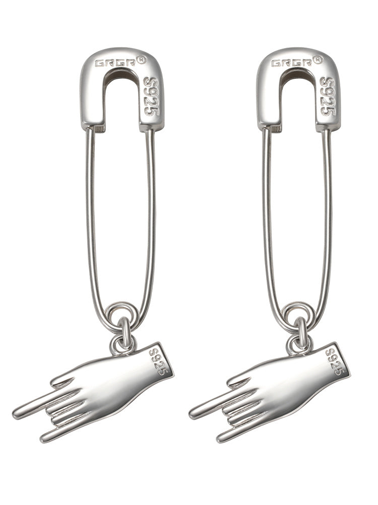 Sterling Silver Safety Pin Earrings