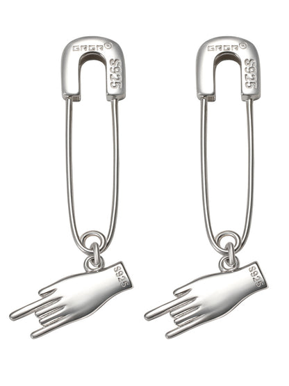 Sterling Silver Safety Pin Earrings