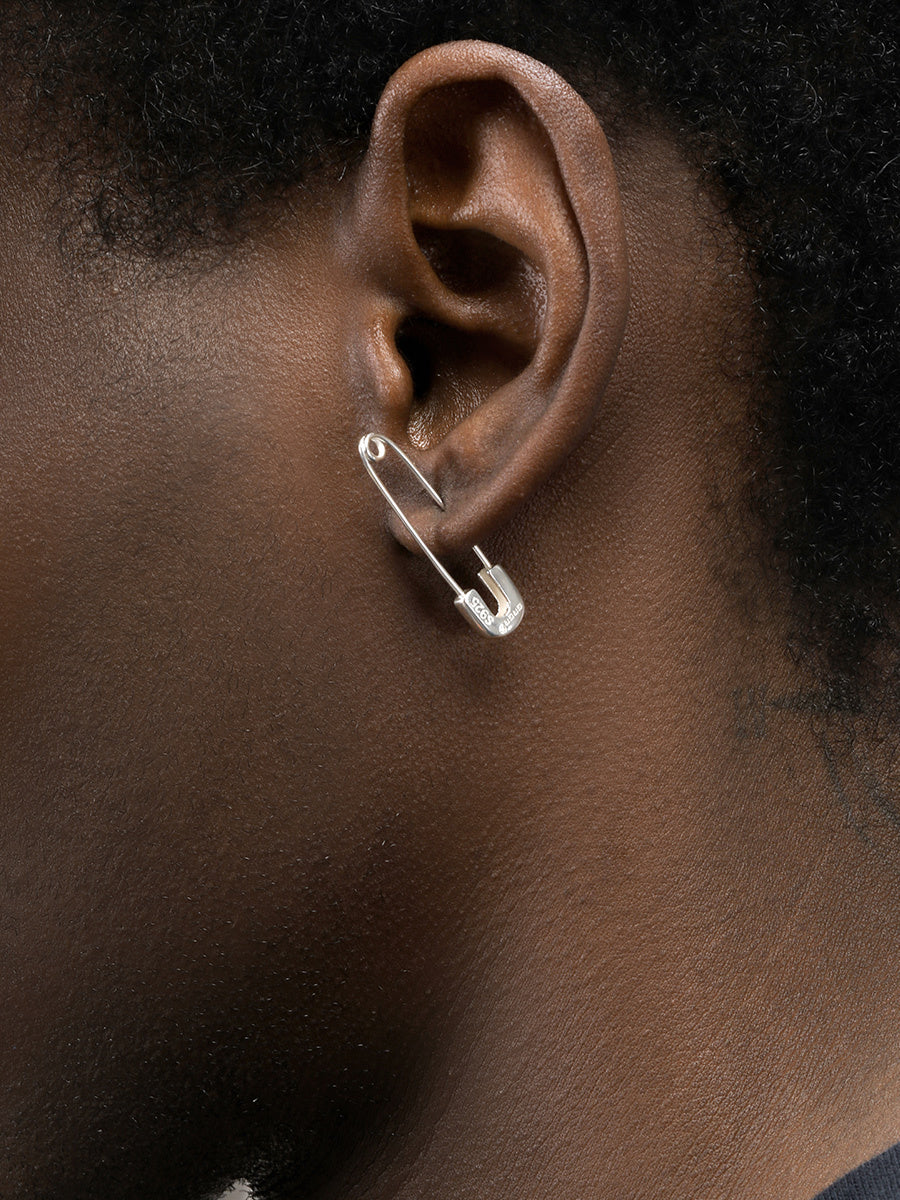 Sterling Silver Safety Pin Earrings