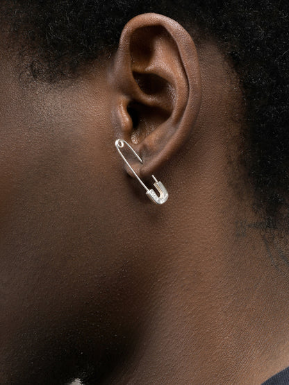 Sterling Silver Safety Pin Earrings