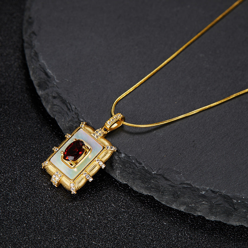 Sterling Silver Royal Garnet Necklace